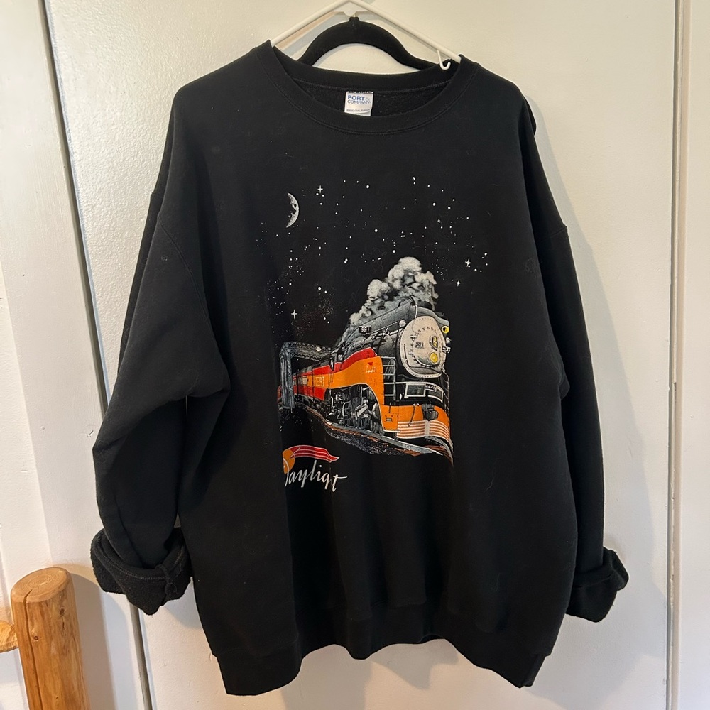 Port & Company Black Essential Fleece Sweatshirt 2XL